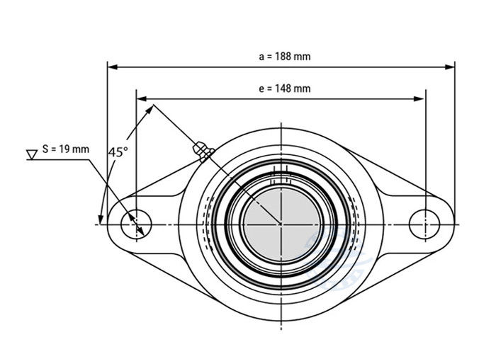 Roulement à billes d'oreiller du système de transmission P6 UCFL209 avec le logement
