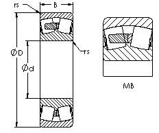 Dessins sphériques de roulement à rouleaux 22324MB